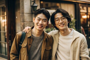 A portrait of two men, friends