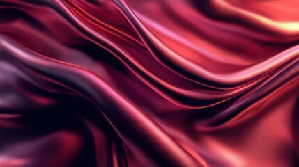 Fototapeta premium Abstract Red Fabric Texture with Smooth Curves