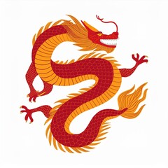 Obraz premium Chinese new year, year of the dragon. Set of Chinese new year posters, greeting cards design with Chinese zodiac dragon. Chinese translation: dragon