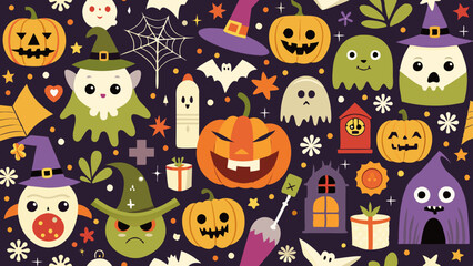 Obraz premium Halloween seamless background