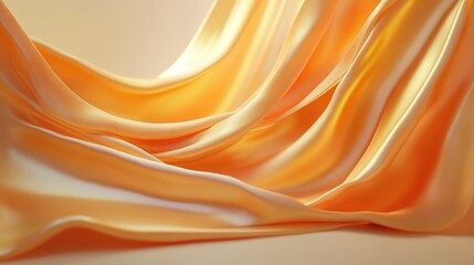 Obraz premium Golden Satin Fabric Draped in Soft Waves
