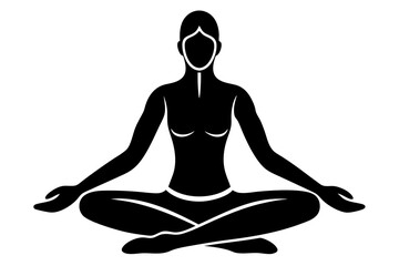 Yoga poses silhouette vector illustrations for relaxation