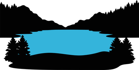 Azure waters silhouette illustration