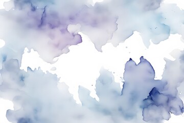 Fototapeta premium A blend from light lavender to soft blue watercolor on white background, Ai Generated