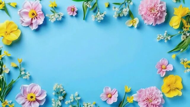 spring flowers frame