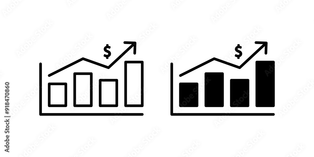 Poster growth icon set. charts and data sign. for mobile concept and web design. vector illustration on whi