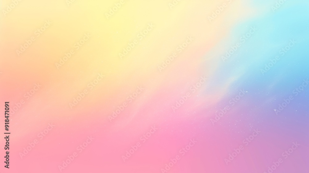 Wall mural a smooth gradient transitioning through various pastel colors, creating a soft and calming backgroun