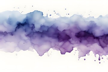 Obraz premium A gradient from pale blue to rich purple watercolor on white background, AI Generated