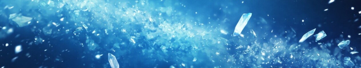 Obraz premium Comic Book Adventure: A Dynamic American-Style Wallpaper with Icicles Soaring Through a Vivid Blue Atmosphere,Abstract concepts, game concept art, storybook illustrations, comic strips