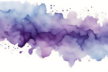 Obraz premium A gradient from pale blue to rich purple watercolor on white background, AI Generated