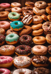 Variety of glazed donuts