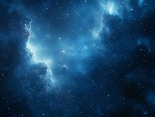 Starry sky in outer space, with bright blue stars and distant galaxies, ideal for astronomy, space exploration, and science fiction content.