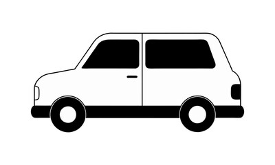 Car silhouette isolated on white background