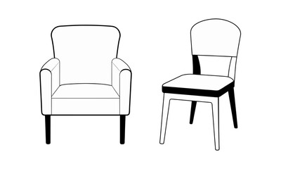 Chair silhouette illustration isolated on white background