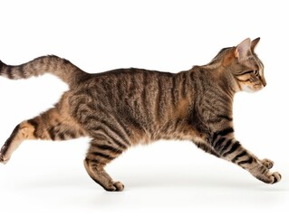 Fototapeta premium Fast running American Shorthair cat in action