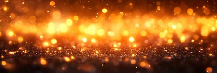 Obraz premium Glittering Golden Bokeh Background with Shimmering Festive Lights