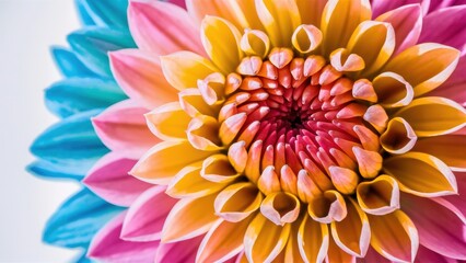 Obraz premium A close up of a colorful flower with many petals, AI