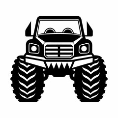 Monster truck silhouette illustration © Flyillustrations