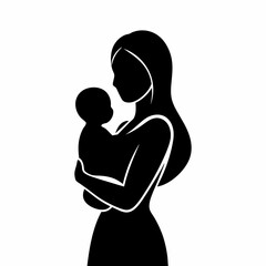 Mother's day silhouette illustration