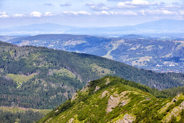 Naklejka premium natural landscape with Polish Tatra mountains and clouds
