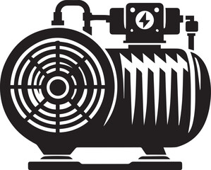 Air compressor vector silhouette illustration logo art