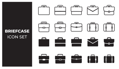 Brief case icon set