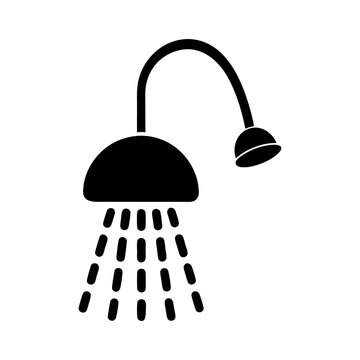 recommend clip art: Water saving shower silhouette illustration