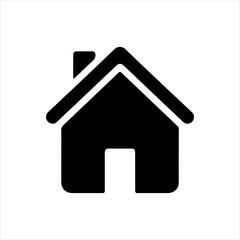 Single home icon silhouette vector illustration design on white background.