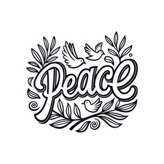 Word 'Peace' t shirt typography design