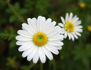 Fototapeta premium close-up white daisy with a yellow center create with ai