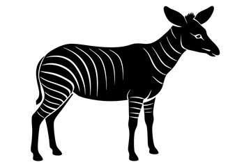 Okapi Silhouette Vector Illustration Clipart 