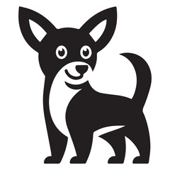 Dog black Silhouette vector art Illustration with white background