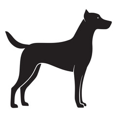 Dog black Silhouette vector art Illustration with white background