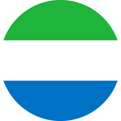 Flag of Sierra Leone Circle | High Resolution, Isolated on Transparent Background