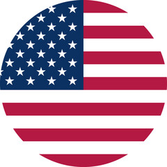Fototapeta premium Flag of the United States of America USA Flag Circle | High Resolution, Isolated on Transparent Background