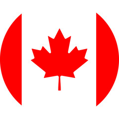 Flag of Canada Canadian Flag Circle | High Resolution, Isolated on Transparent Background