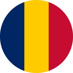 Flag of Chad Circle | High Resolution, Isolated on Transparent Background