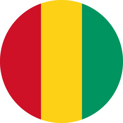 Flag of Guinea Guinean Flag Circle | High Resolution, Isolated on Transparent Background