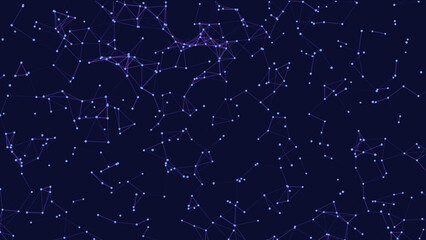 Digital plexus of glowing lines and dots