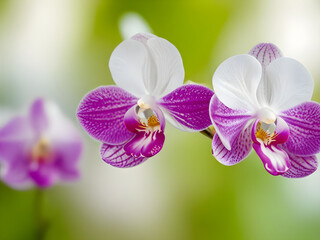 Blurred background with orchid leaf. Generated With AI