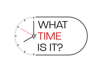 half analog clock and what time is it concept. What time is it?