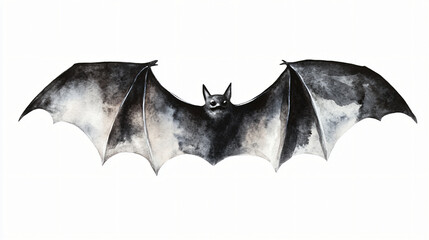 Fototapeta premium A watercolor bat silhouette on a transparent background