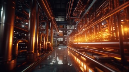 Industrial Interior with Pipes