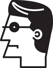 Male Face Avatar Side View Illustration