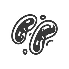 Naklejka premium Hand drawn Illustration of Two Kidney Beans with Outline