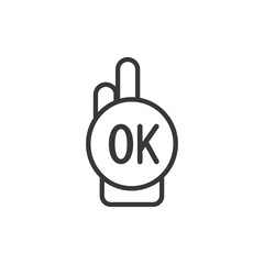 Fototapeta premium Hand Gesture with Circle and OK Text