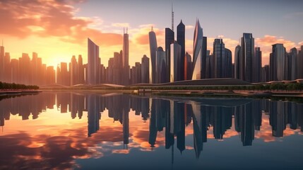 Obraz premium Dubai Skyline at Sunset
