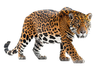 Obraz premium Full-body view of a jaguar isolated on a white background