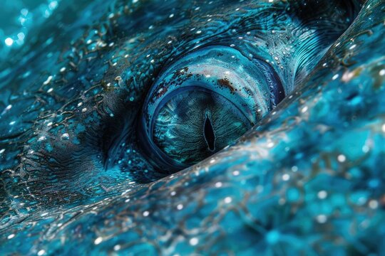 Eye of the Ocean A closeup of the stingray s eye, reflecting the complex ecosystem it inhabits