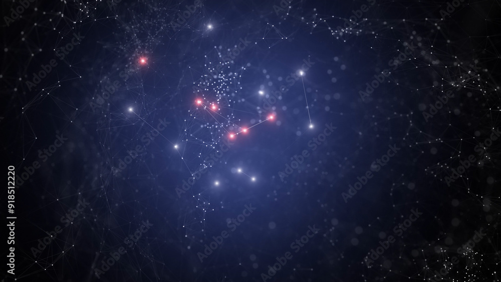 Poster abstract virtual digital connecting lines and glowing dots on dark cyberspace illustration backgroun